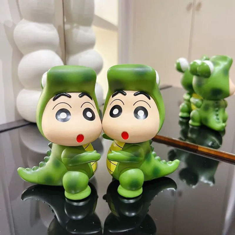 Bandai Crayon Shin Chan Anime Krokodil Figur in Grün aus Kunststoff zur Desktop- und Auto-Dekoration - Bild 1