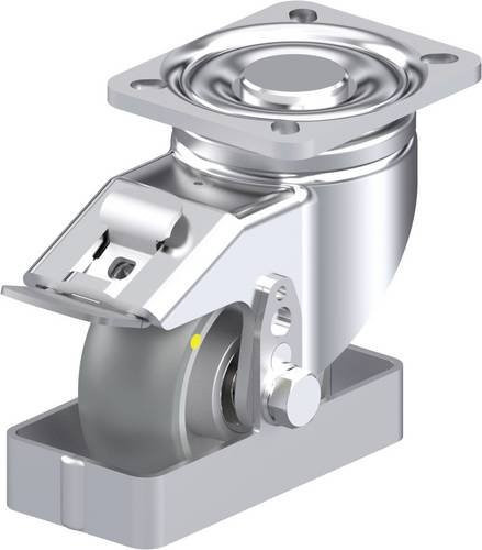 Blickle Stahlblech-Lenkrolle LH-ALTH 101K-1-FI-AS-CO-FS in Silber, Rad-Durchmesser: 100 mm, Tragfähigkeit: 420 kg - Bild 1