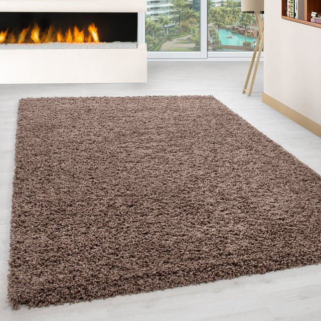 Hochflorteppich RHEIN von Kadima Design, einfarbig, Braun, B: 140 cm, T: 200 cm - Bild 1