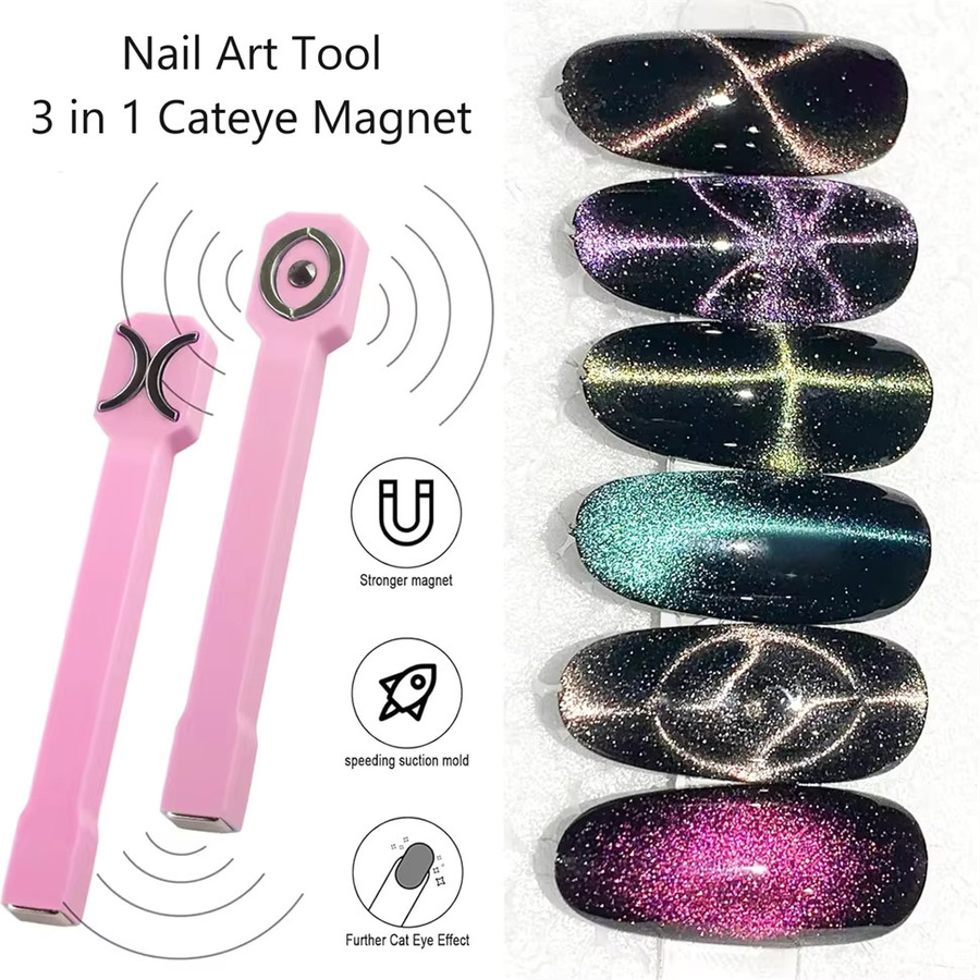 LULAA 3in1 Cat Eye Magnet Stick, Pink, Schimmernd - Bild 3