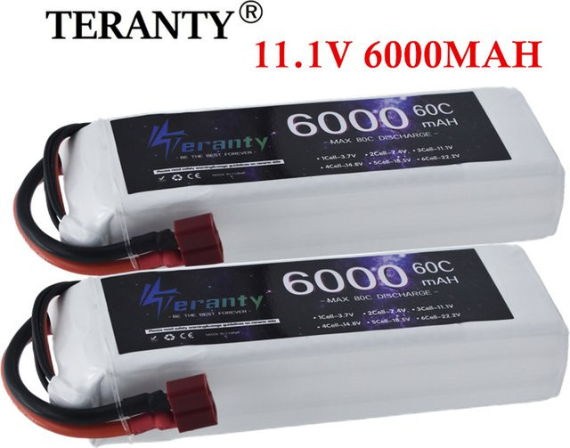 PYLRC 3S LiPo Batterie 11,1 V 6000mAh 60C für RC Drohnen, Autos und Hubschrauber mit XT60, XT90, T-Plug oder EC5 Anschluss, Weiß - Bild 1