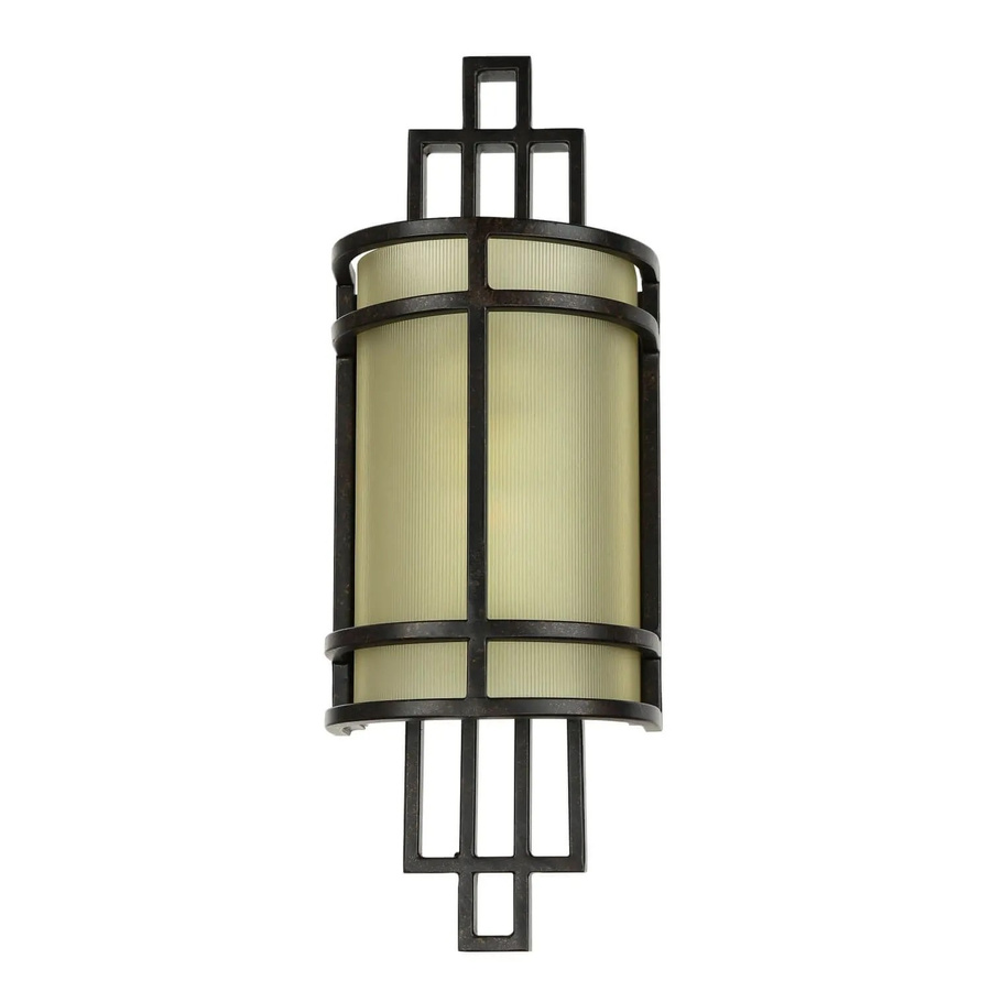 Licht-Erlebnisse Wandlampe im Art Deco Stil aus Glas und Metall in Bronze Antik und Creme, Höhe: 38,7 cm, Fassung E27 - Bild 2