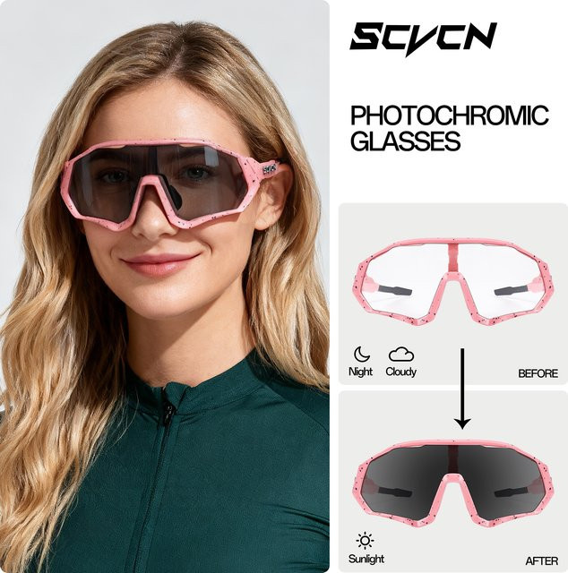 SCVCN Sportsonnenbrille, selbsttönend, Vollrand, Kunststoff, Herren - Bild 1