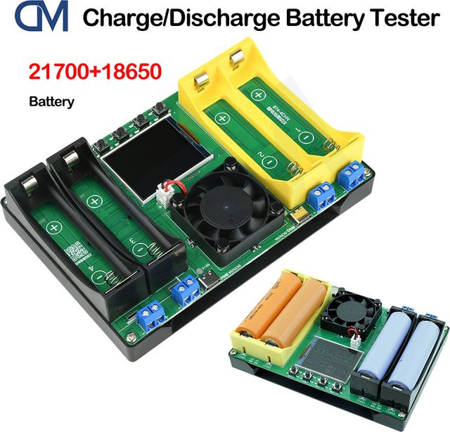 Diymore 4-Kanal Batteriekapazitäts-Widerstandstester für 18650 und 21700 Akkus mit automatischem Lade- und Entlademodul und elektronischer Last - Bild 1