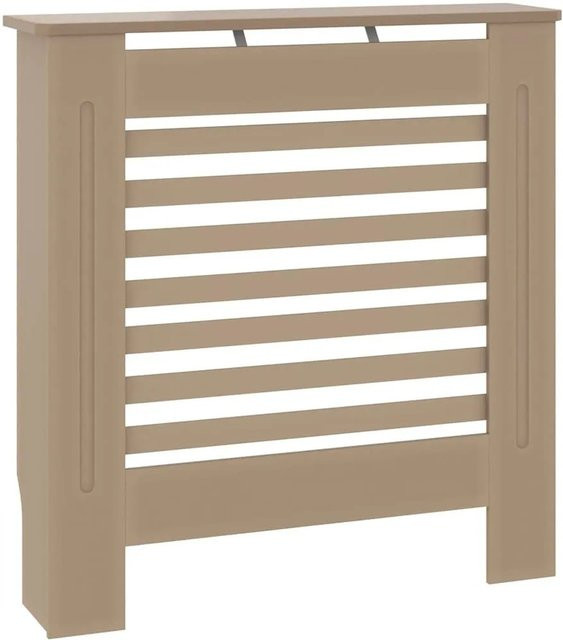 vidaXL Heizkörperverkleidung aus MDF in Braun mit modernem Lattenrost-Design, Breite: 78 cm, Höhe: 81,5 cm, Tiefe: 19 cm - Bild 1
