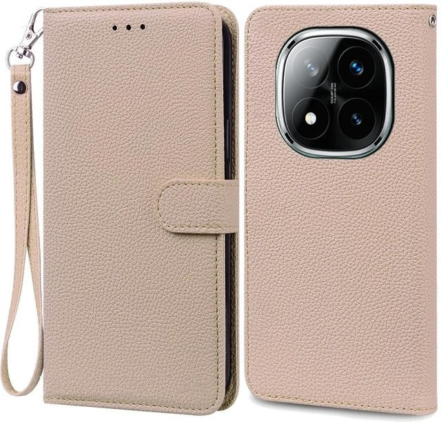 Leder Flip Wallet Cover für Xiaomi Redmi Note 14 Pro 5G 4G sowie Redmi Note 14C Pro Plus in Weiß - Bild 1