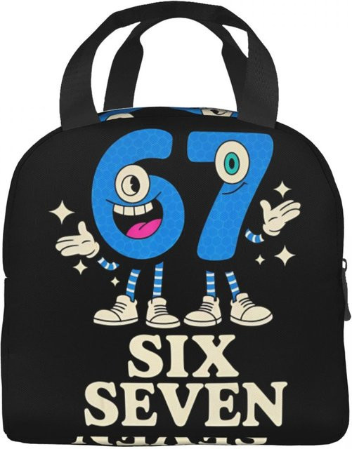 Isolierte Lunchbox von Fancy Style Studio in Schwarz mit lustigem italienischem Design für Schule und Freizeit - Bild 1