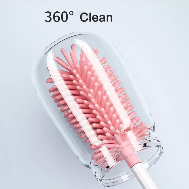Silikon Reinigungsbürsten Set in Pink für Gläser, Flaschen, Baby Schnuller und Trinkhalme - Bild 2