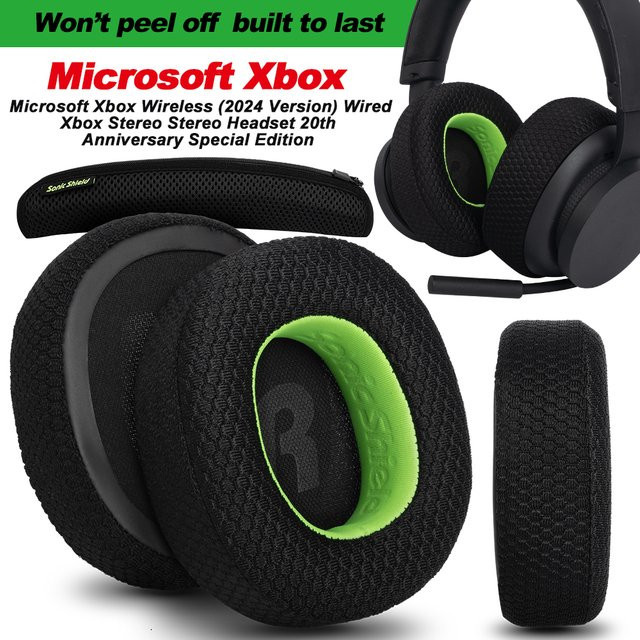 Ersatz-Ohrpolster aus Memory-Schaum und Mesh für Microsoft Xbox Series X/S, One und PC in Schwarz - Bild 1