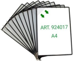 Tarifold Easy Load Pro Sichttafel DIN A4, 10 Stück, schwarz, mit Eckverschluss und Metalldrehzapfen - Bild 1