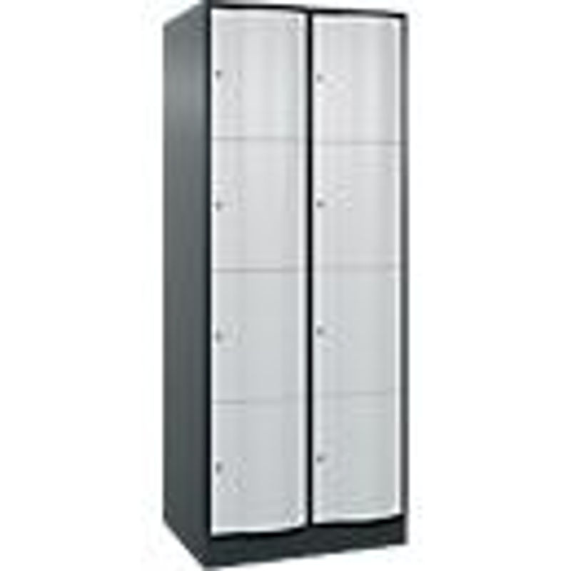 C+P Schließfachschrank Resisto mit 2 Abteilen und 8 Fächern, Anthrazitgrau/Lichtgrau, B/T/H: 77,2 x 64,0 x 195,0 cm - Bild 2