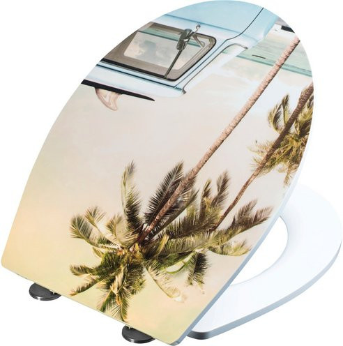 Cornat WC-Sitz RETRO BUS aus Duroplast in Bunt, oval mit Softclose-Funktion und Quick-Release-System, B/T/H: 46,5 x 38,0 x 2,54 cm - Bild 1