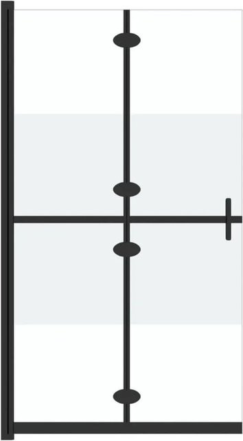 vidaXL Faltbare Begehbare Duschwand aus ESG-Glas in Schwarz, halbmattiert, B: 90 cm, H: 190 cm - Bild 1