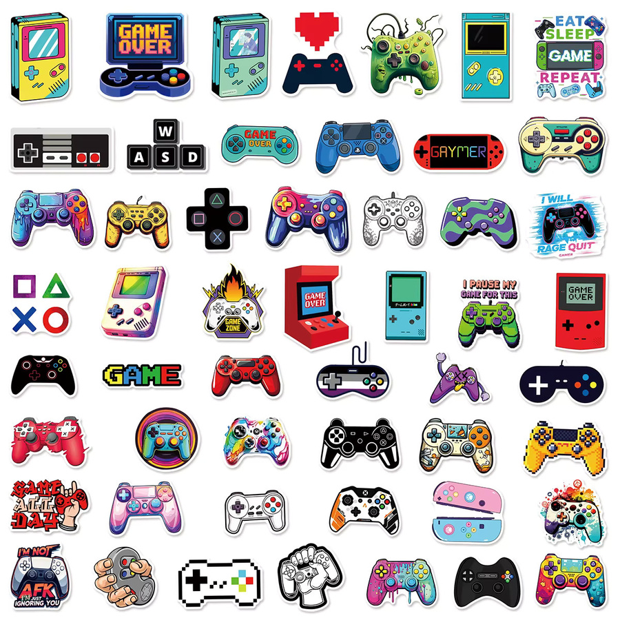 50 Stück Retro Game-Controller Cartoon Doodle Aufkleber in Multicolour für DIY-Gestaltung von Handyhüllen, Laptops und Briefpapierboxen - Bild 2