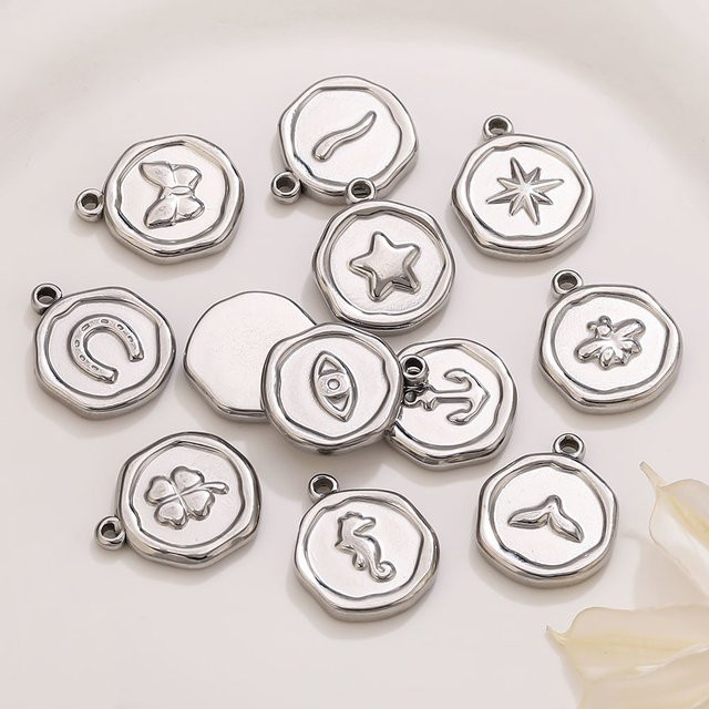 Elomia Charms Schmetterling Blume Seestern, Edelstahl, Silber, Unisex - Bild 1