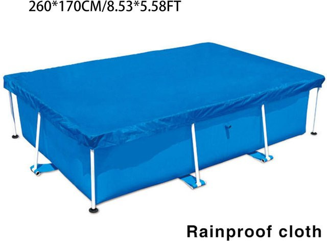 Fishine Poolabdeckung aus Polyester in Blau, rechteckige Schwimmbadabdeckung, staub- und regendicht, B/T: 260 x 170 cm - Bild 1