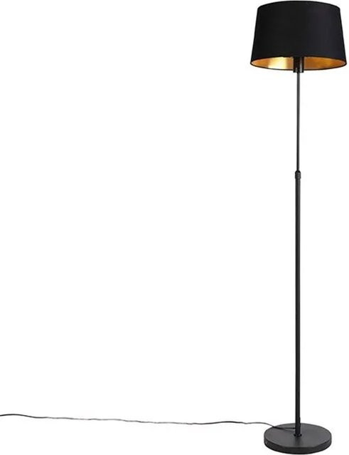QAZQA Stehleuchte Schwarz aus Metall, modern und dimmbar, höhenverstellbar für das Wohnzimmer - Bild 1