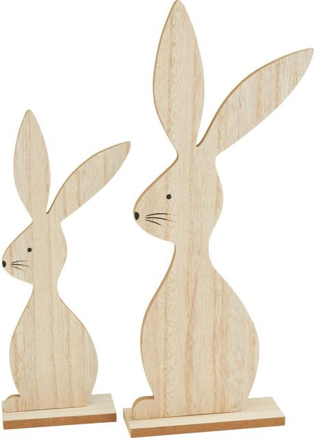 VBS Hase Paul und Paula aus MDF-Holz in Beige für Ostern und Frühling - Bild 1