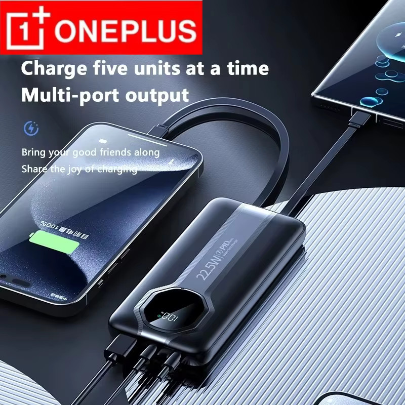 OnePlus Powerbank 20000 mAh mit 22,5 W Schnellladung und 2 integrierten Kabeln in Schwarz - Bild 3