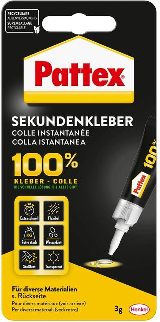 Pattex 100% Sekundenkleber Transparent 3g - Bild 2