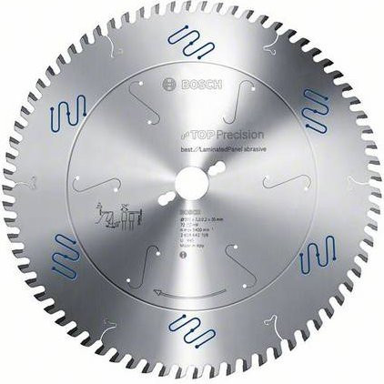 Bosch Top Precision Hartmetall Kreissägeblatt mit 72 Zähnen, Farbe: Silber, Durchmesser: 350 mm, Bohrung: 30 mm, Breite: 3,2 mm - Bild 1