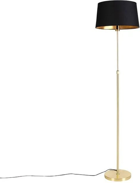 QAZQA Stehleuchte modern in Gold und Schwarz, höhenverstellbar und dimmbar, Höhe: 143 cm - Bild 1