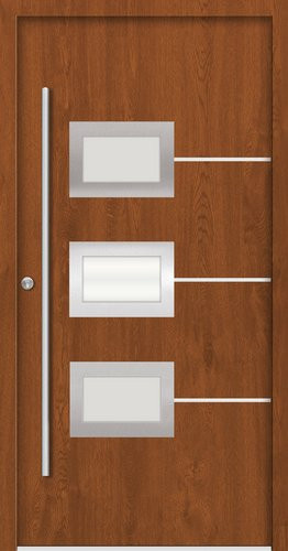Splendoor Haustür ATHEN Prime aus Aluminium in Braun mit Glaseinsatz, Höhe: 210 cm, Breite: 100 cm, Tiefe: 7 cm - Bild 1