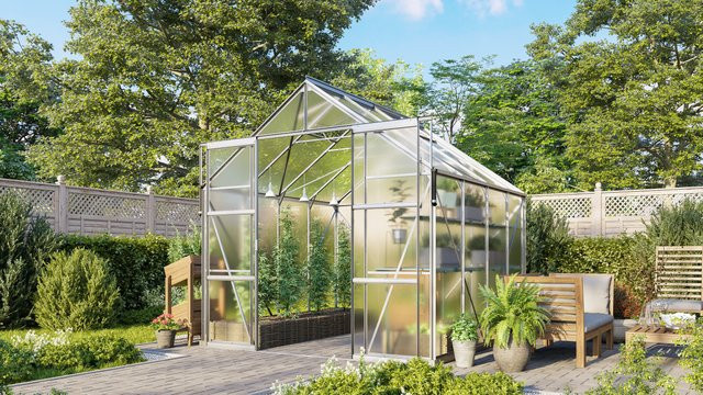 Vitavia Gewächshaus Jamaika mit Ready2Grow Zubehör-Set, silber, aluminium eloxiert, 6,7 m², B/T/H: 257 x 254 x 261 cm - Bild 1