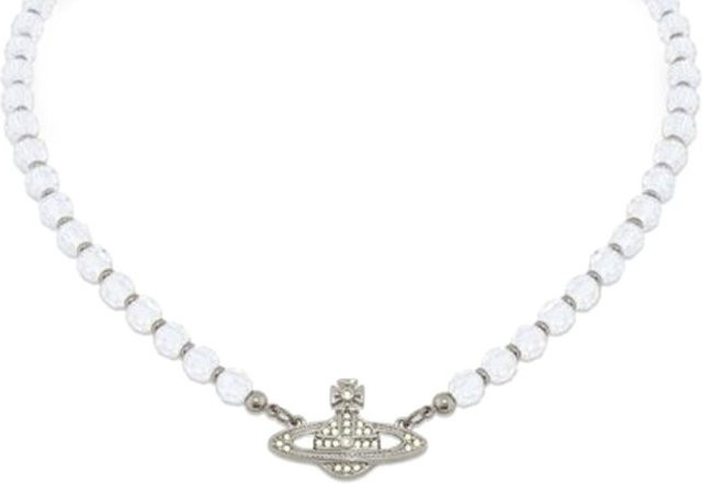 Vivienne Westwood Halskette Messaline Markenlogo, Kristall, Weiß, Damen - Bild 1