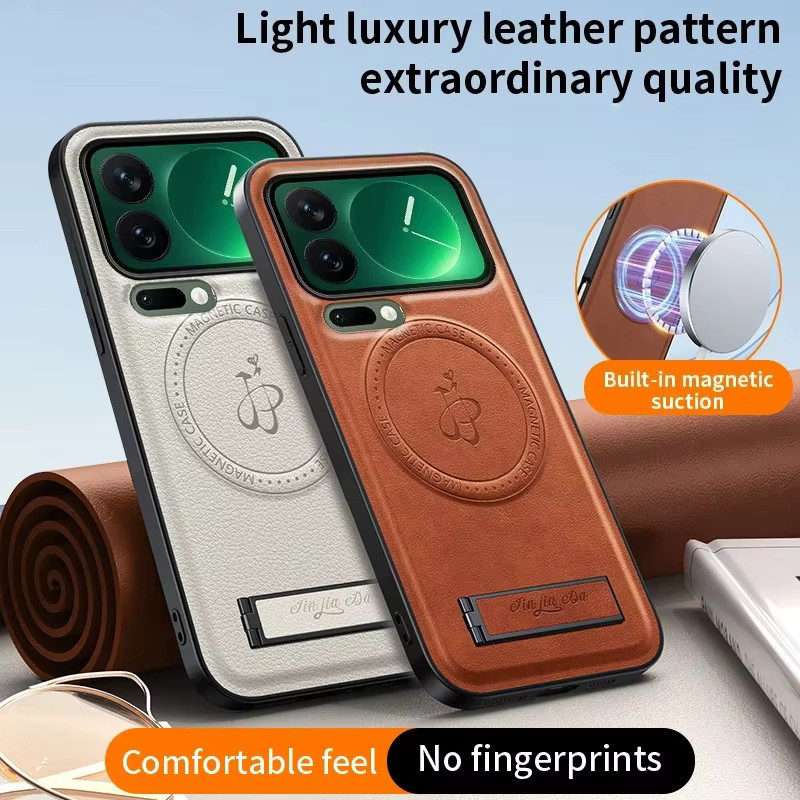 Xiaomi Mi 17 Pro Max 17 Pro Luxus PU-Lederhülle mit MagSafe-Ladefunktion, Magnetständer und Kameraschutz in Grün - Bild 1