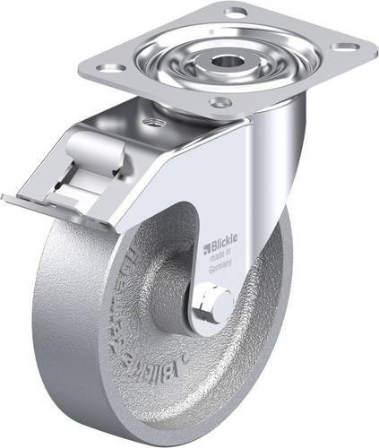 Blickle Lenkrolle LI-G 125G-FI mit Feststeller, verzinkter Stahl, Rad-Durchmesser: 12,5 cm, Tragfähigkeit: 150 kg - Bild 1