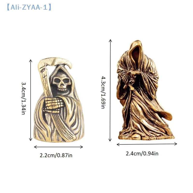 JETTING Retro Messing Tod Statue in Schwarz und Gold als Miniatur Actionfigur und Desktop Ornament für Halloween Dekor - Bild 4