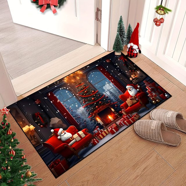 Vikama Weihnachtsteppich als weiche Fußmatte in Multicolour, B/T: 60 x 40 cm - Bild 1