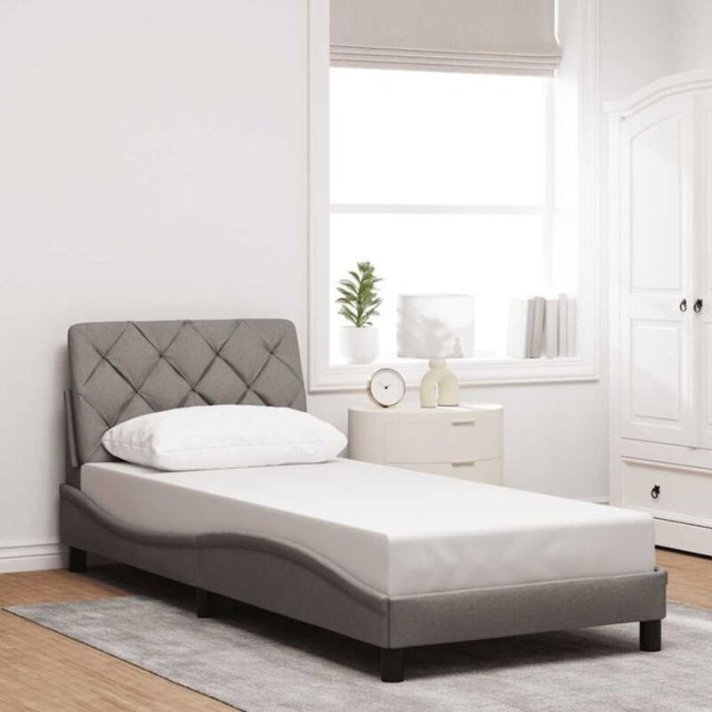 Modernes Polsterbett vidaxl aus Stoff in Taupe meliert, B/T/H: 90 x 190 cm, ohne Matratze - Bild 1