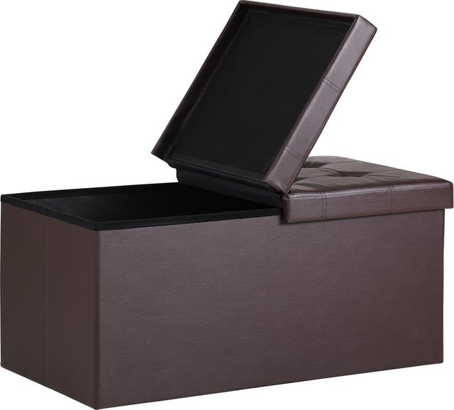 Casaria Sitzbank aus Kunstleder in Braun mit Stauraum, faltbar, B/T/H: 80 x 40 x 40 cm - Bild 1