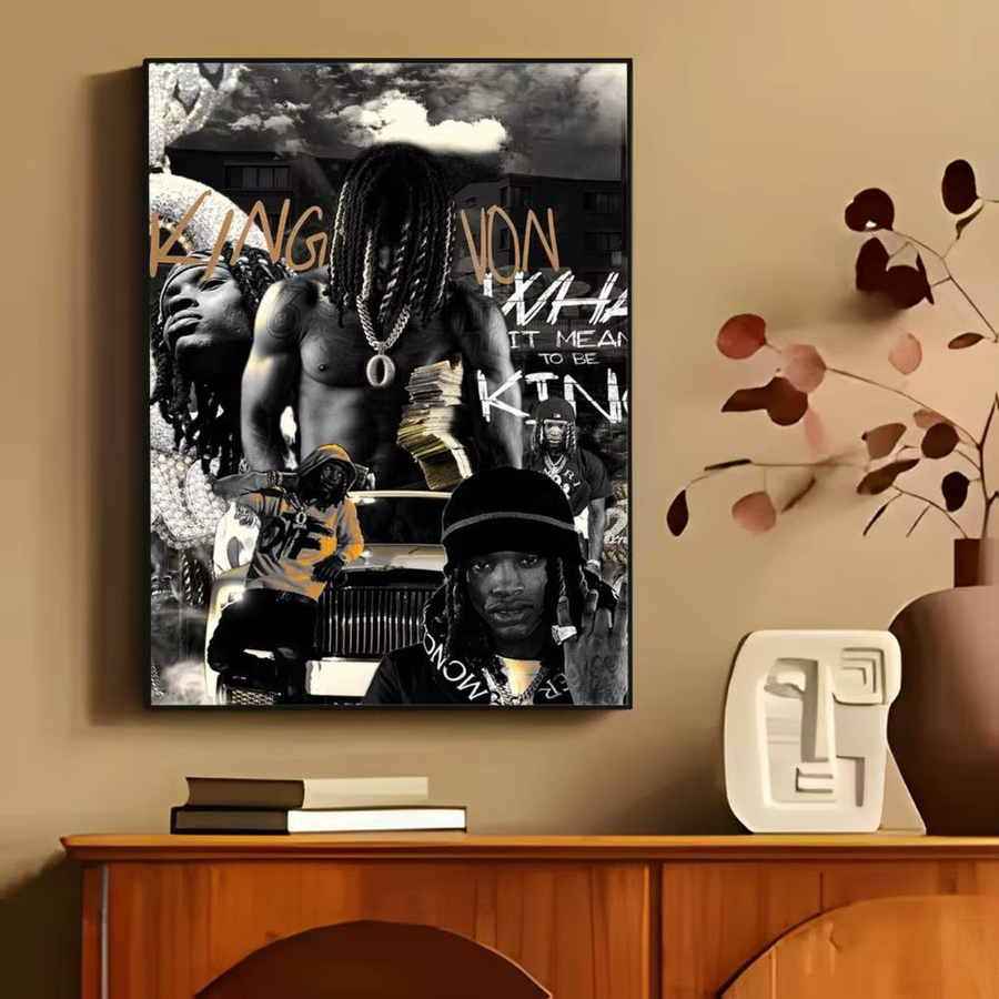 K-King Rapper Wandposter als klebriger Papieraufkleber in Multicolour und Weiß, abstraktes Design für deine Wanddekoration - Bild 3