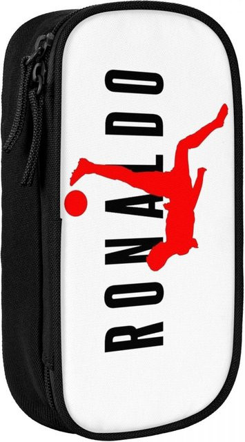 Fancy Style Studio Cr7 Fußball Federmäppchen in Weiß, doppellagiges Schreibwaren-Etui für Fußballfans - Bild 1