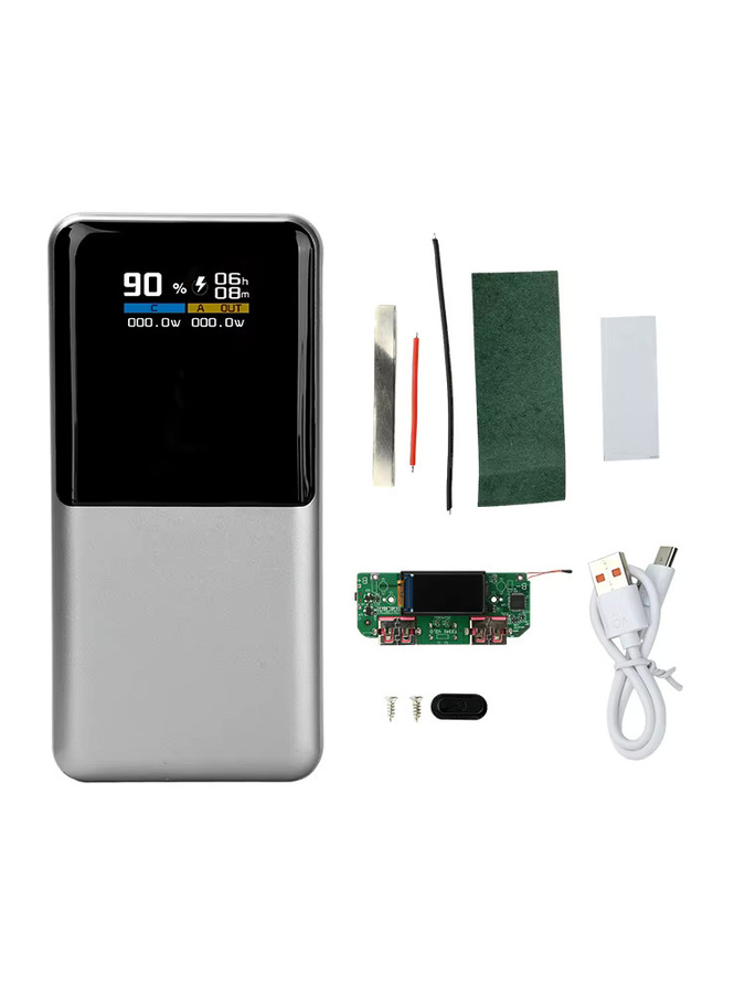 diymore Powerbank-Gehäuse mit 22,5W Schnellladung und TFT-Farbdisplay-Modul, 3,7V Lithium-Batterie Motherboard-Kit in Silber - Bild 6
