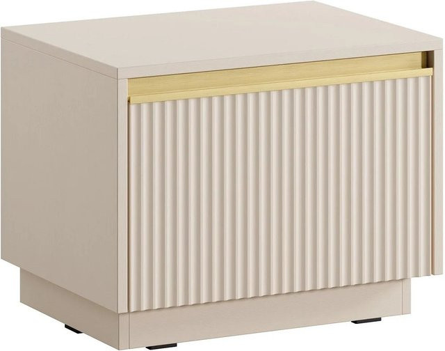 Nachttisch Posinia Vente-unique in Beige und Gold im Art Deco Design, Breite: 53,6 cm - Bild 1