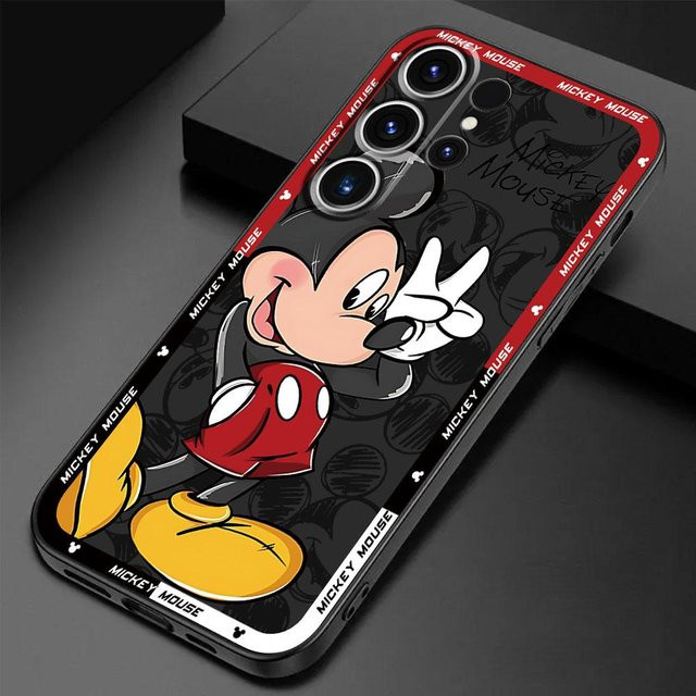 Disney Mickey Minnie Maus Handyhülle Schwarz für Samsung Galaxy S24 Ultra S23 Ultra S22 Plus S21 5G S21 FE S20 Ultra S20 - Bild 1