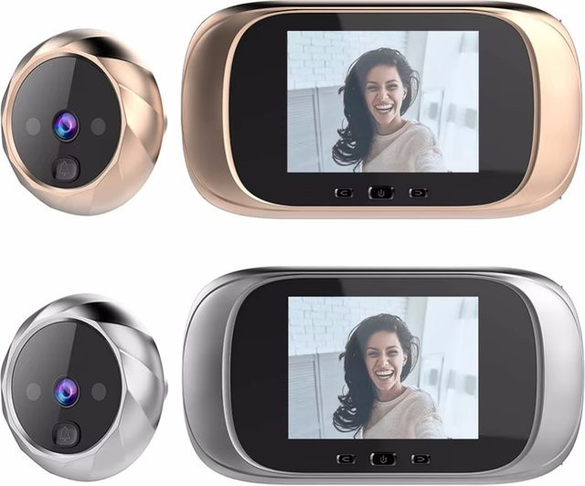 Digitale Video Türklingel mit 2,8 Zoll LCD-Display und Bewegungserkennung in Gold - Bild 1