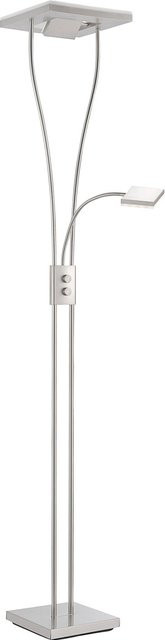 Just Light LED-Deckenfluter Helia in Silber aus Stahl, dimmbar und höhenverstellbar, Höhe: 187 bis 197,5 cm - Bild 1