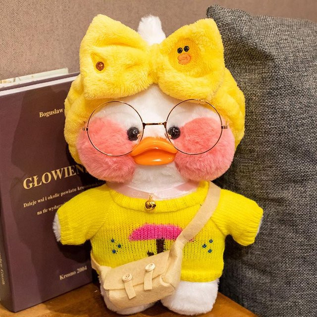 Bai Fen Bai Toys Lalafanfan mimi Gelbe Ente Plüschtier 30cm - Bild 1