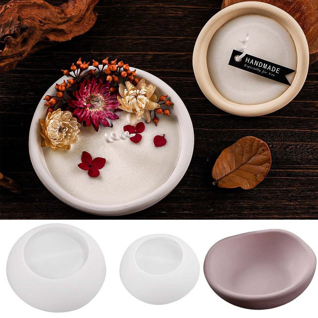UDOCOOL Silikonform für unregelmäßige Kerzenhalter und Schmuck-Display-Tabletts in Weiß - Bild 1