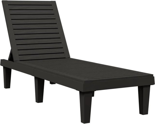 vidaXL Sonnenliege aus Polypropylen in Schwarz, B/T/H: 150 x 58 x 83 cm - Bild 1