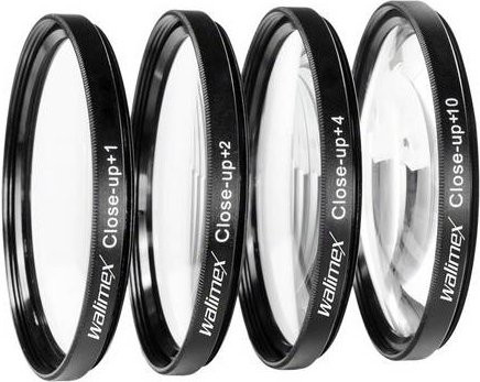 Walimex Close-up Makrolinsen-Set 55mm in Schwarz mit +1/+2/+4/+10 Dioptrien - Bild 1