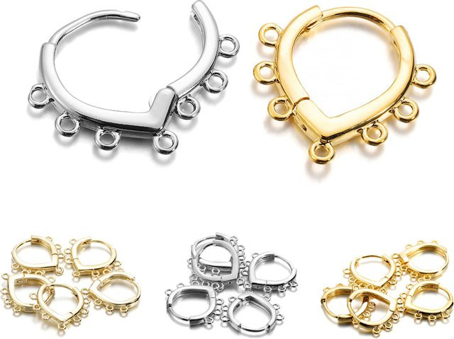 Ohrring 18 K Goldüberzug, Französisch Haken, 17 mm, 8 Stück - Bild 1