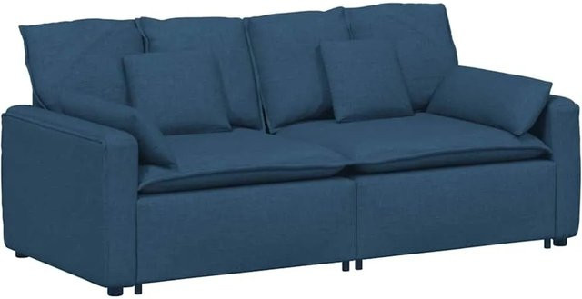 vidaXL Modulares Sofa Blau mit Kissen und Armlehnen B/T/H: 224 x 105 x 64 cm - Bild 1