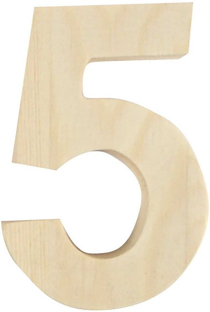 Rico Design Holz-Zahl 5 in Höhe: 8 cm - Bild 1