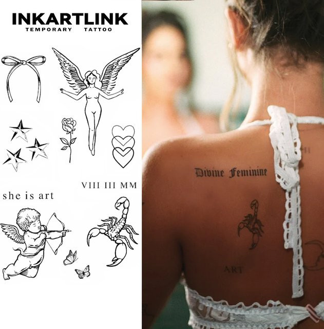 Engel und lieben temporäres Tattoo, wasserfest, semi-permanent - Bild 1